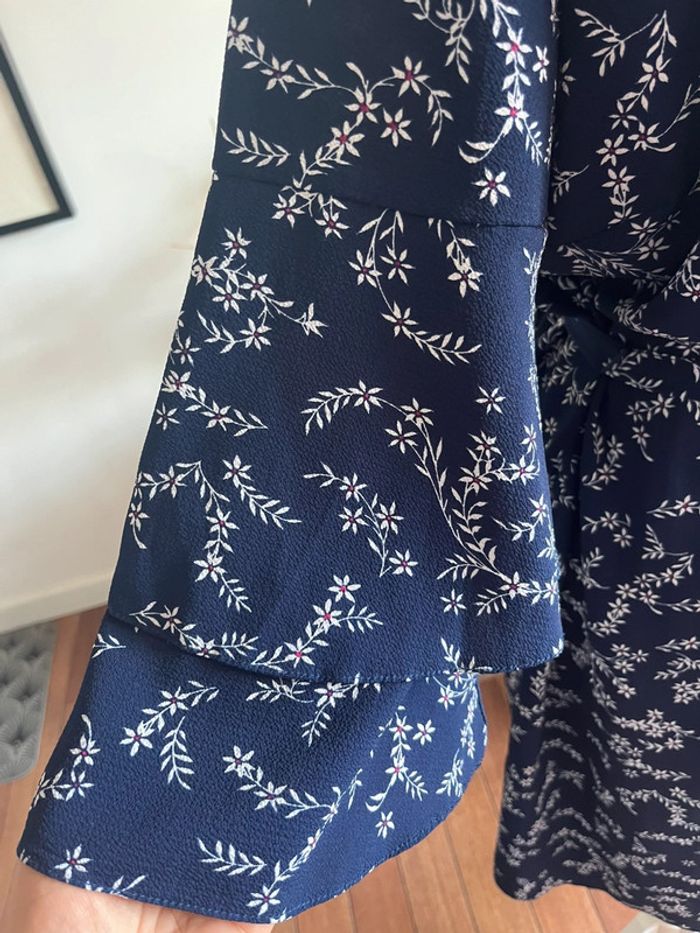 Robe bleu chic curvy imprimé petites fleurs blanches taille 46 - photo numéro 7