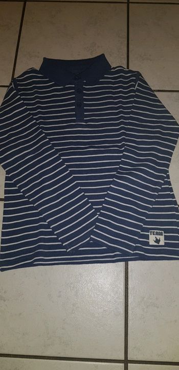 Polo rayé bleu et blanc garçon