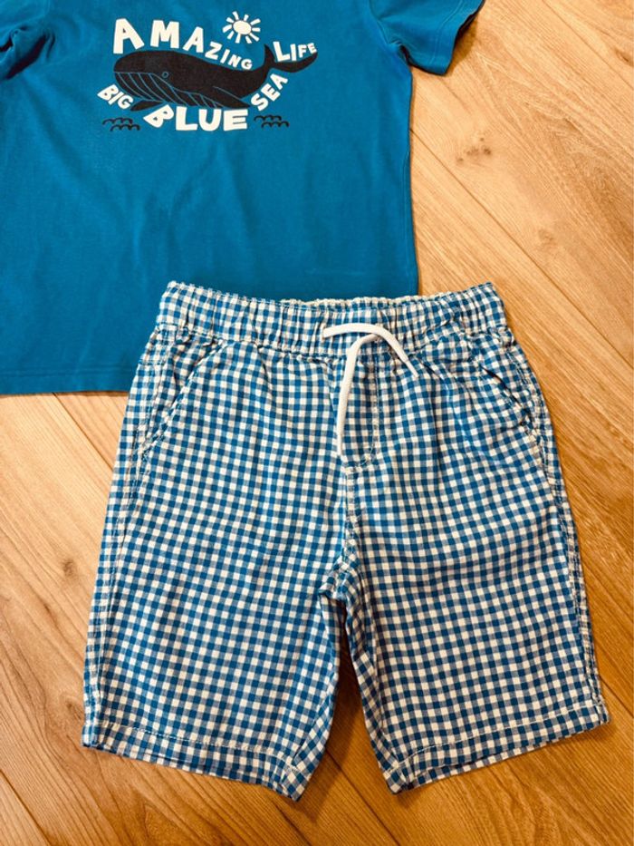 Taille 8 ans ensemble 2 pièces été garçon TAO bleu blanc * baleine * 💙 - photo numéro 3