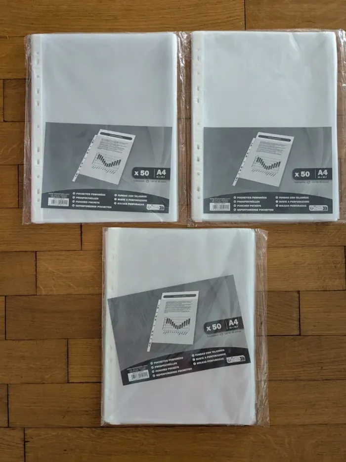 Exacompta - 50 Pochettes perforées - A4 - grainées - 4/100