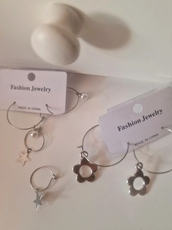 Lot créoles minimaliste à motif