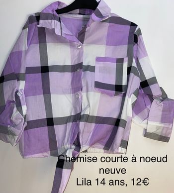 Chemise à carreaux lila