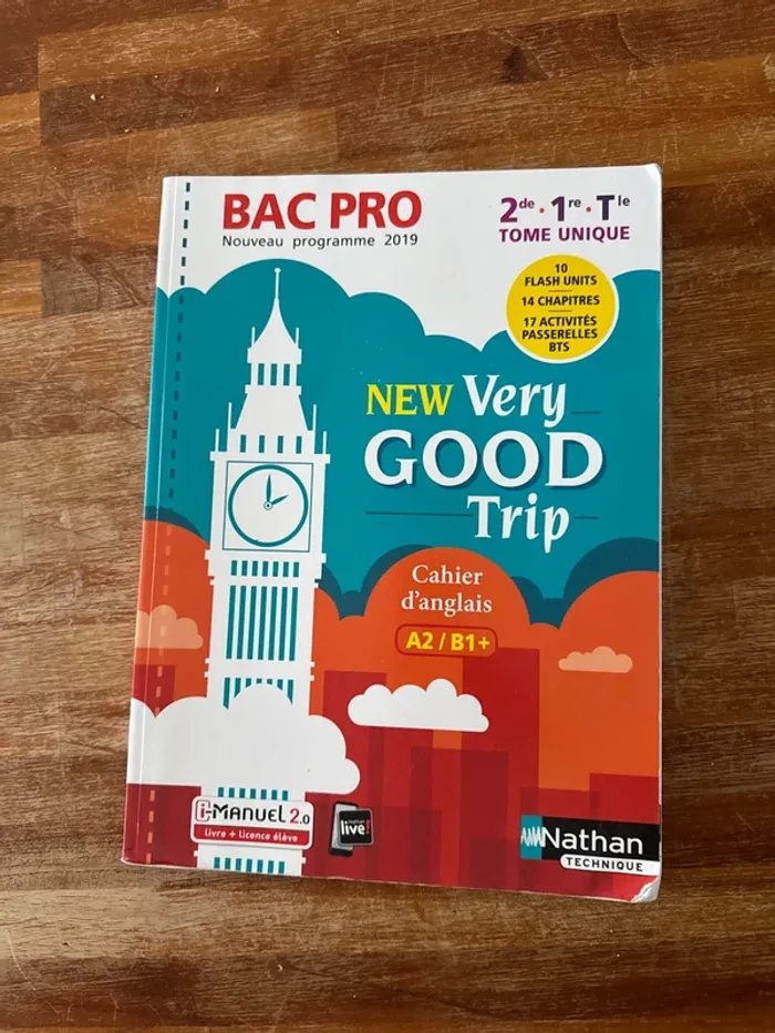 Livre bac pro New very Good trip cahier d’anglais A2/B1