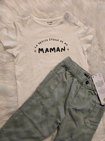 Neufs (non portés) 😍😍💙💙ensemble teeshirt mc et pantalon 24 mois garçon 😍😍💙💙