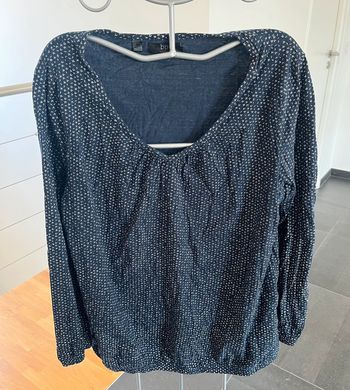 Blouse marine motif blanc T46