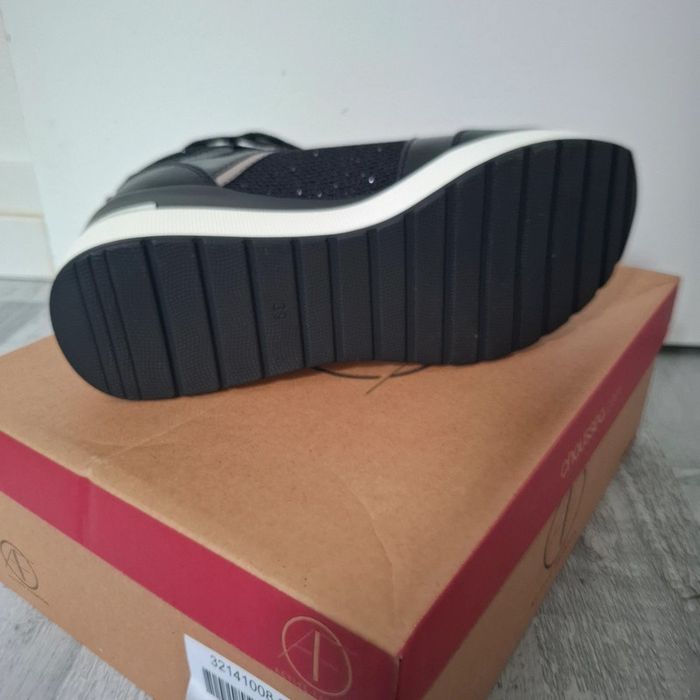 Baskets compensées noires pailletés - photo numéro 9