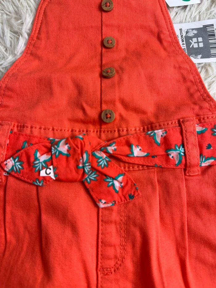 Salopette courte corail Obaibi taille 9 mois - photo numéro 2