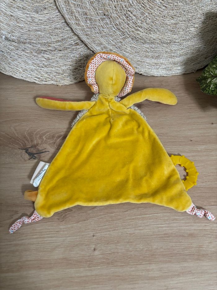 Doudou plat lion jaune dentition les papoum moulin roty - photo numéro 3