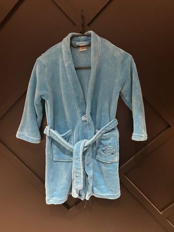 Peignoir tout doux turquoise 6 ans