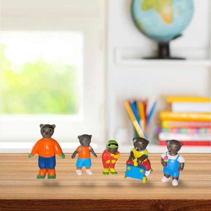 🎁🎄 Special Noël - Lot de 5 figurines Petit Ours Brun