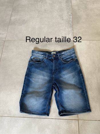Short regular en jeans bleu kiabi taille 32 soit 14 ans