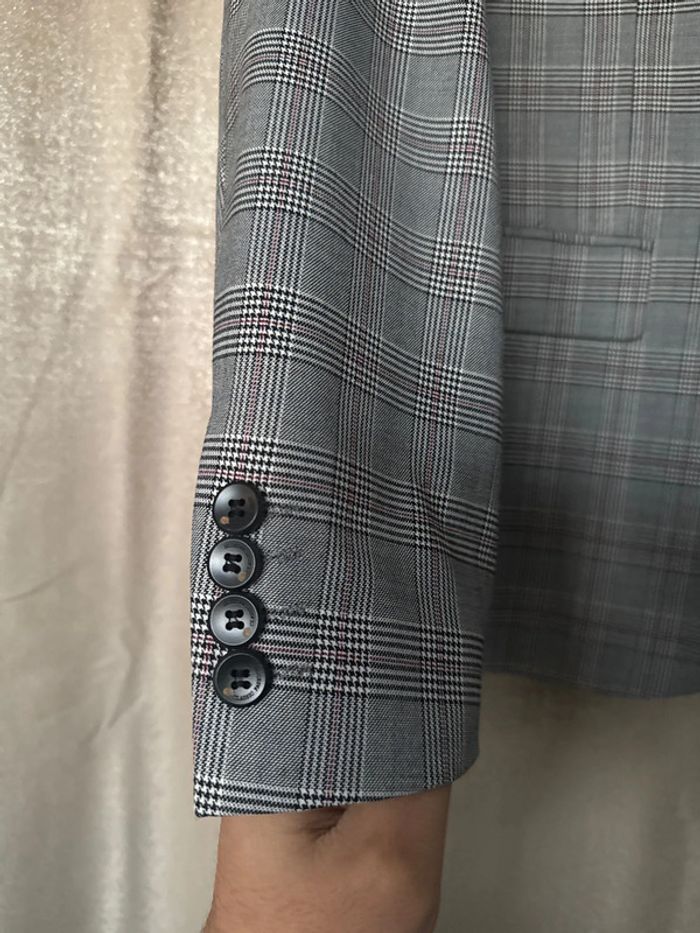 Blazer homme à carreaux gris – Taille 48 – Yves Enzo – Neuf - photo numéro 3