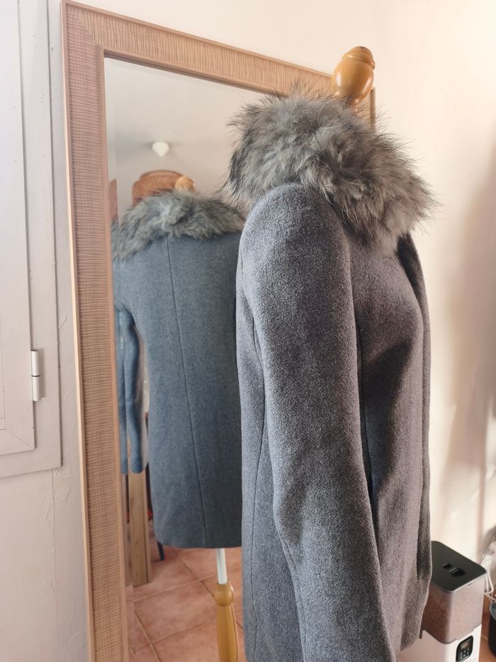 Manteau Gris en Laine _ Claudie Pierlot _ taille 36/38 - photo numéro 3