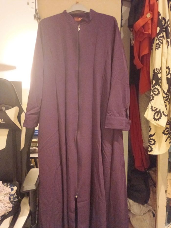 Robe jellaba longue violet femme