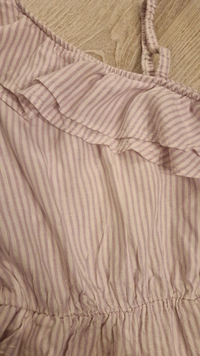 Combishort asymétrique chic en lin lila et blanc Kiabi 🌸12 ans - photo numéro 2