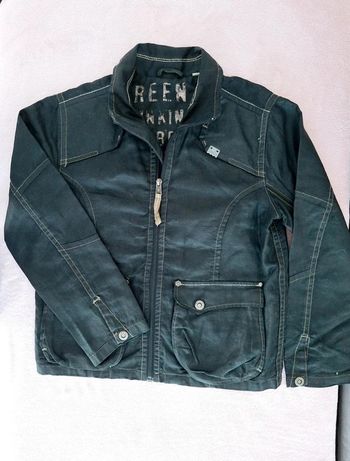 Blouson veste zippée noire en lin ciré Timberland 10 ans
