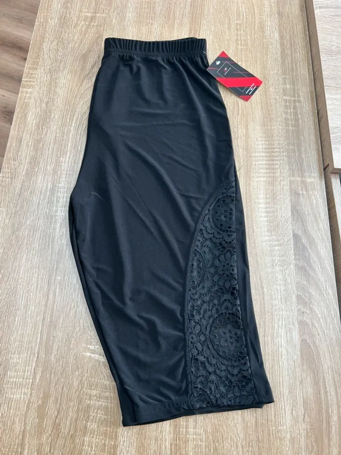 leggins femme taille 50 taille 52 court noir dentelles pantalon femme