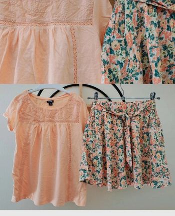 8 ans ensemble été teeshirt Kiabi et jupe Gémo