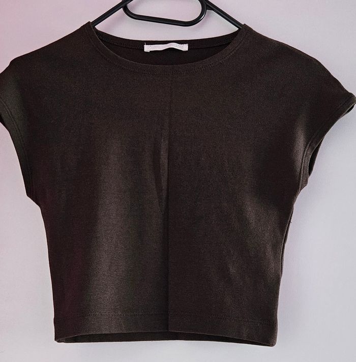 Top court marron foncé Zara M