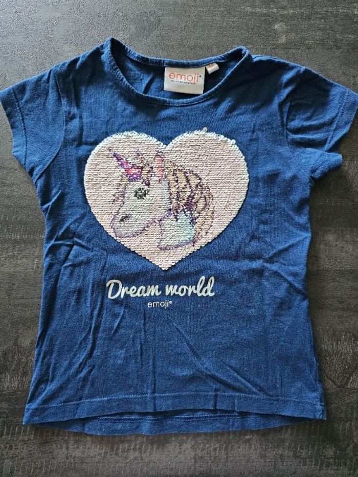Tshirt sequin licorne/chat
