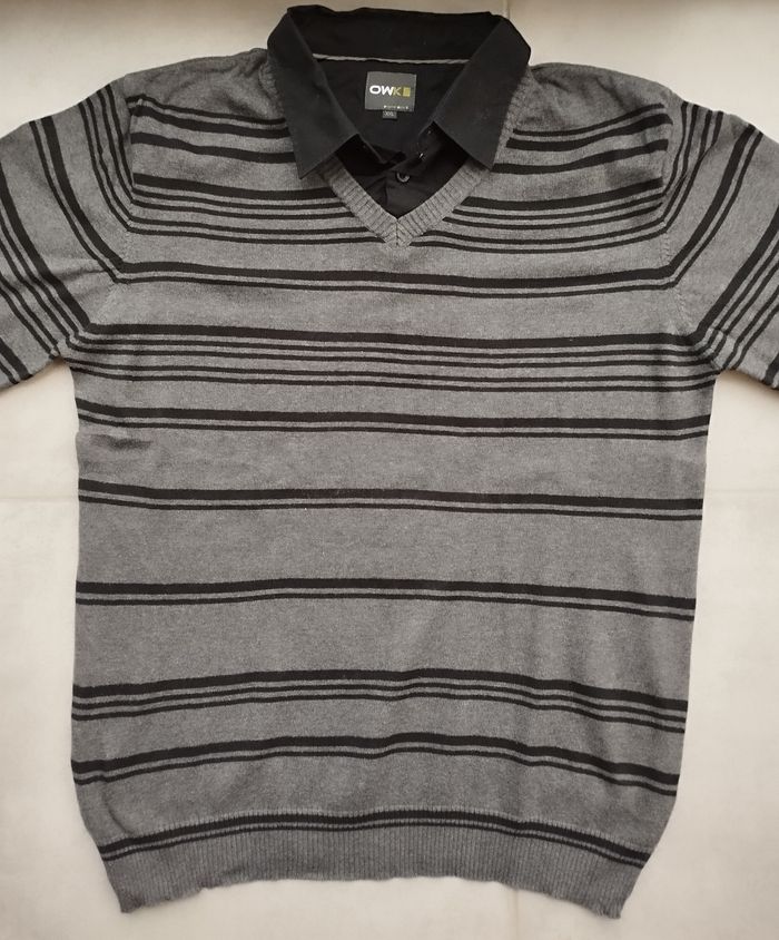 Pull OWK , effet 2 en 1, en excellent état, taille 2XL - photo numéro 3