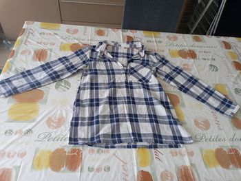 Chemisier manches longues à carreaux blanc/marine orchestra 12 ans 3€