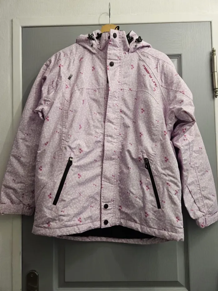 Manteau de ski chaud polaire à capuche fille - 12 ans (152cm) - Missing Link - Rose