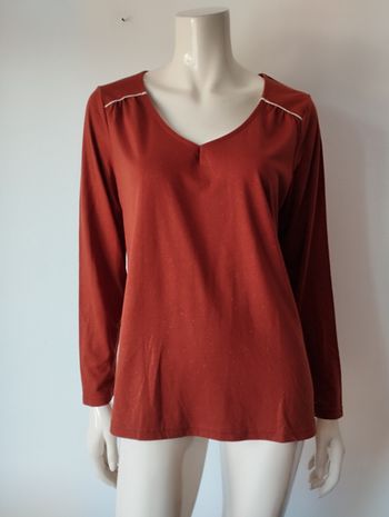 Blouse en coton col V thermolactyl Damart taille 46 