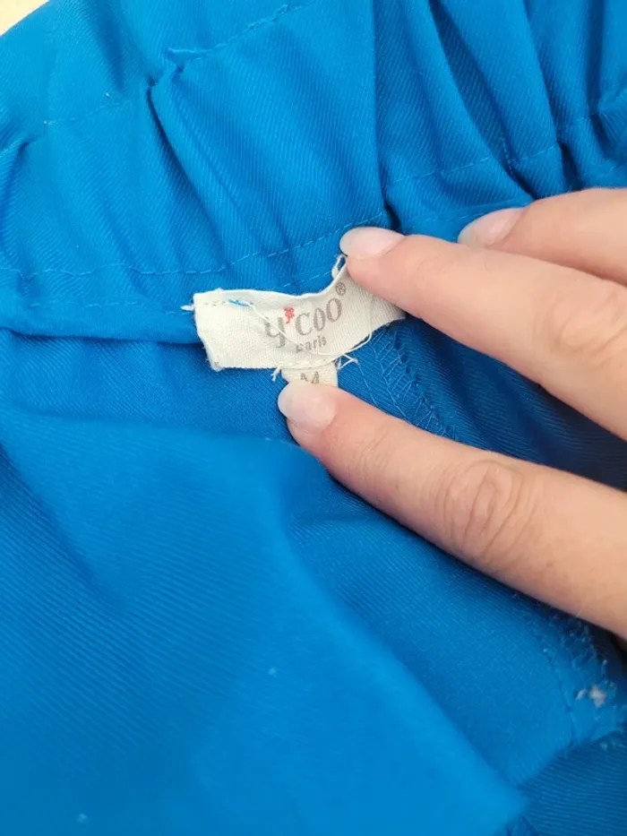Pantalon chino Carotte bleu taille S - photo numéro 4