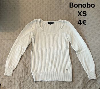 Pull blanc bonobo XS TBE