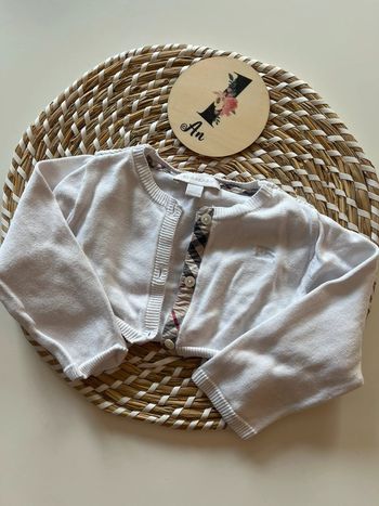 Gilet blanc fille Burberry - Taille 12 mois