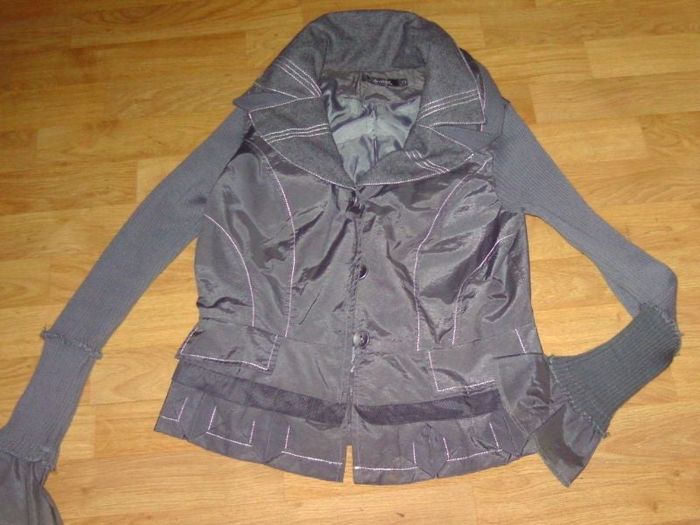 Veste ARELINE grise diverses textures taille S TBE