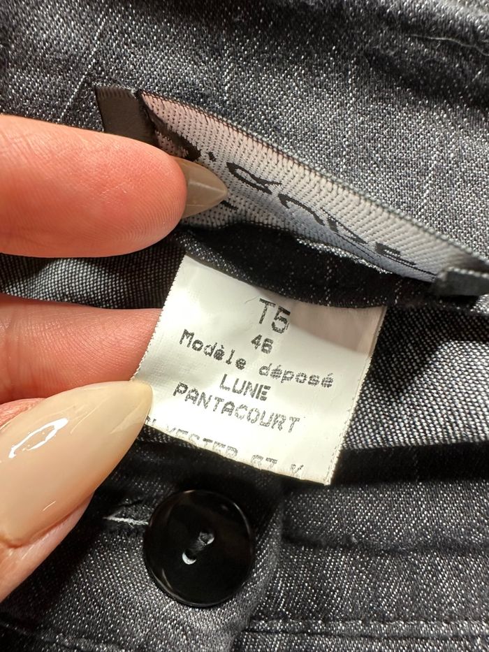 Pantacourt gris et noir froissé similicuir S.Quise T46 3XL - photo numéro 7