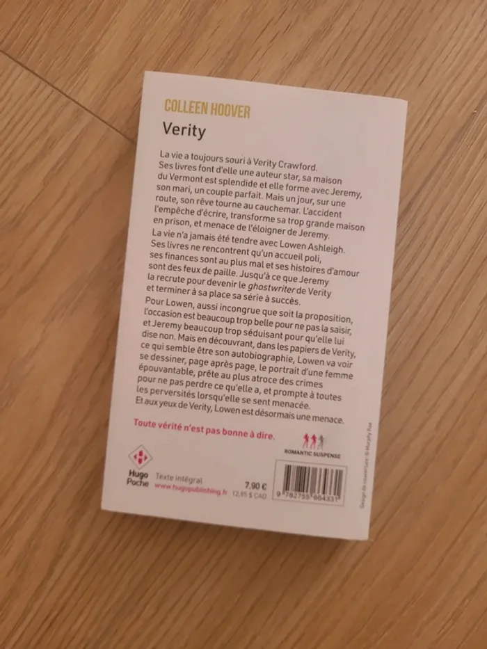 Livre Verity de Colleen Hoover - photo numéro 2