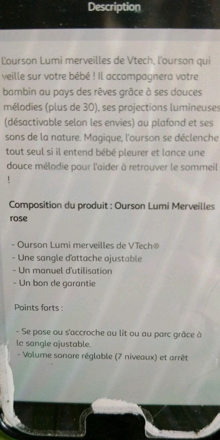 Ourson lumi merveille veilleuse musicale et lumineuse - photo numéro 5