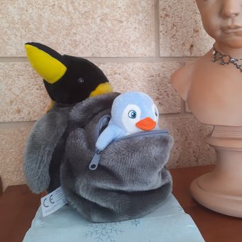 Pingouin 🐧 🐧 Pochette zippée & Doudou