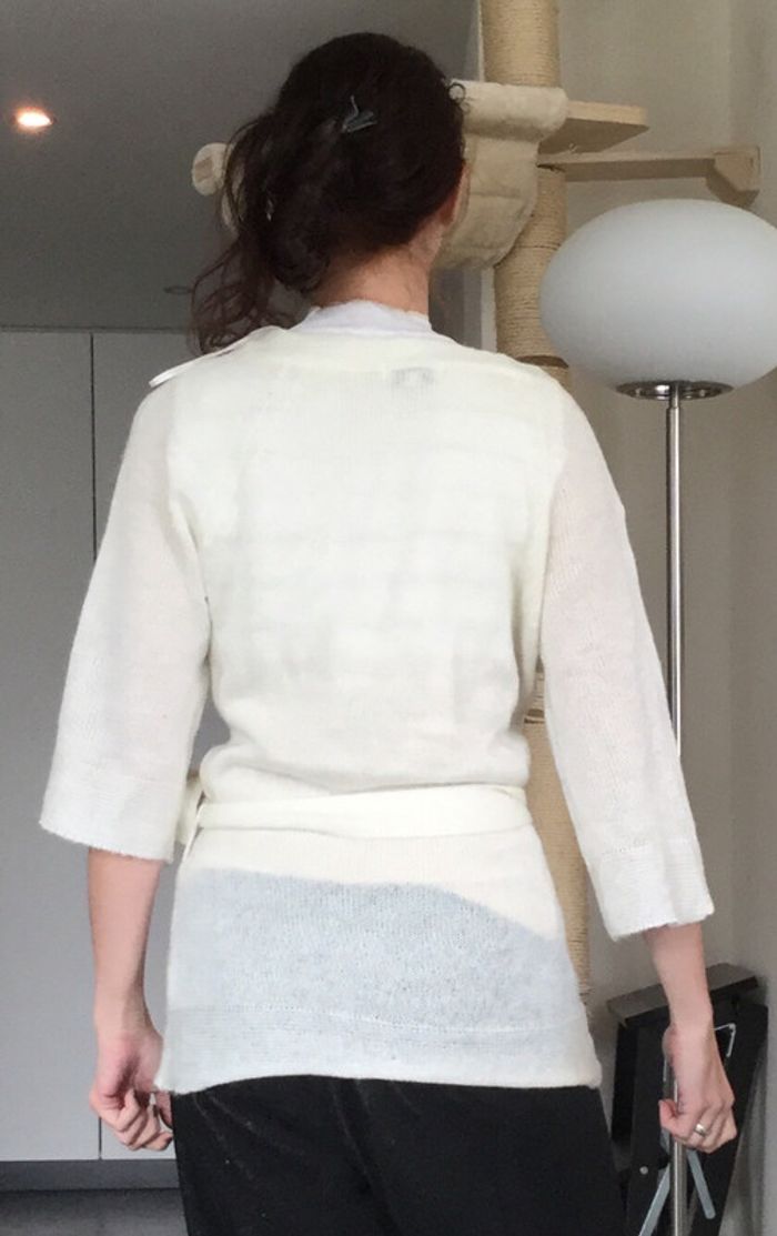 Pull manches trois quarts blanc cassé - photo numéro 3