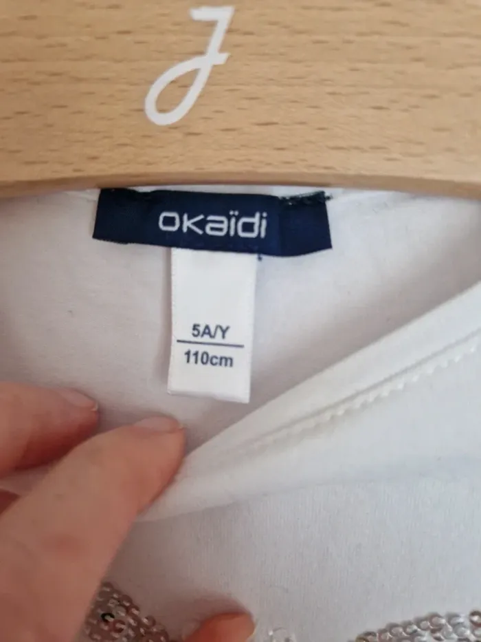 Tee-shirt ML 5ans okaidi blanc - photo numéro 2