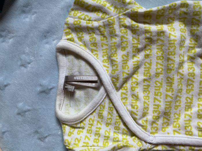 body manches courtes blanc et vert fluo ouverture devant orchestra 1 mois - photo numéro 6