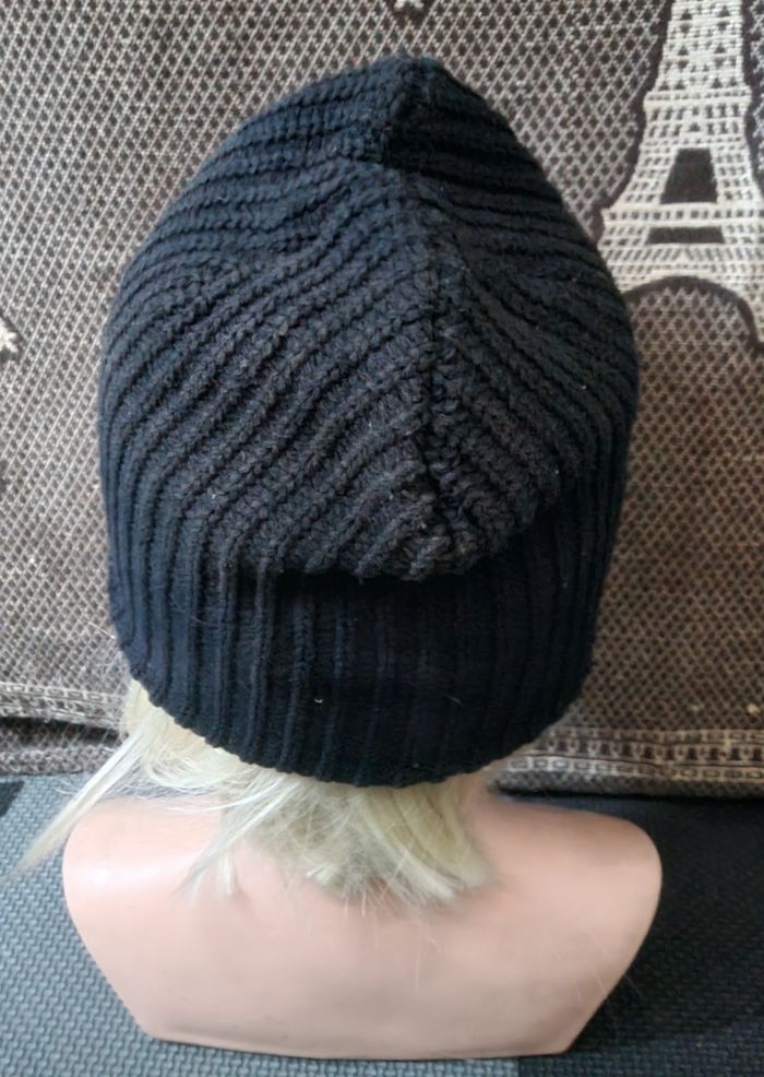 Bonnet noir style tricot mixte - photo numéro 4