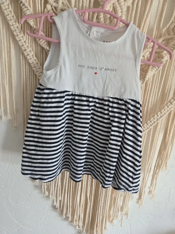 Jolie robe enfant bébé marinière 6 mois fille - photo numéro 2