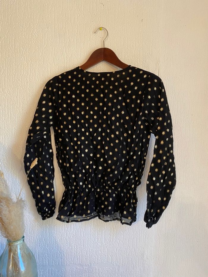 Blouse taille xs 34 noire et dorée boutique indépendante - photo numéro 4