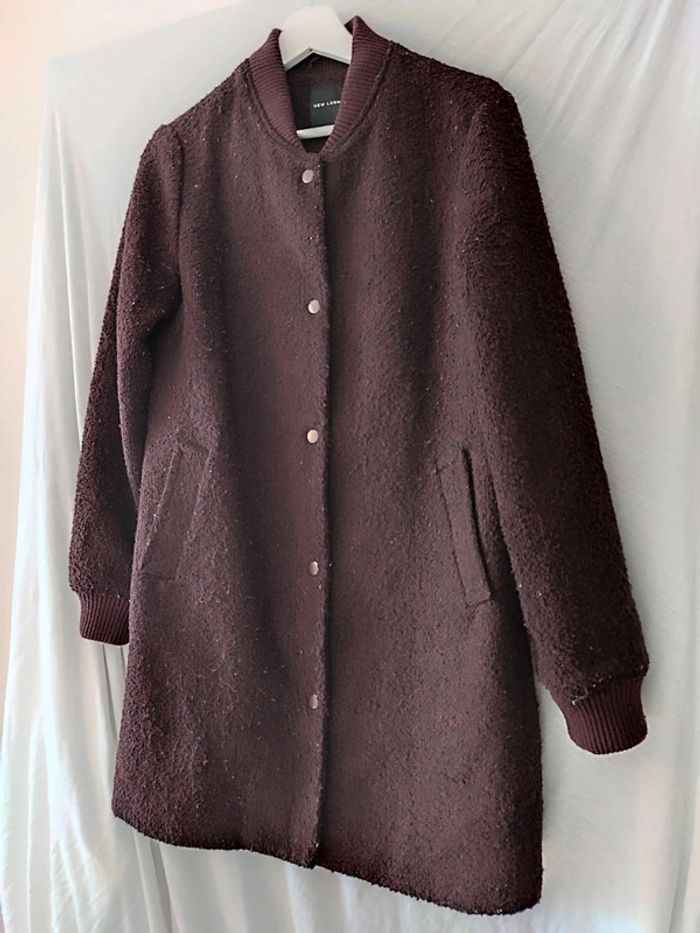 Manteau style bomber, bordeau chiné