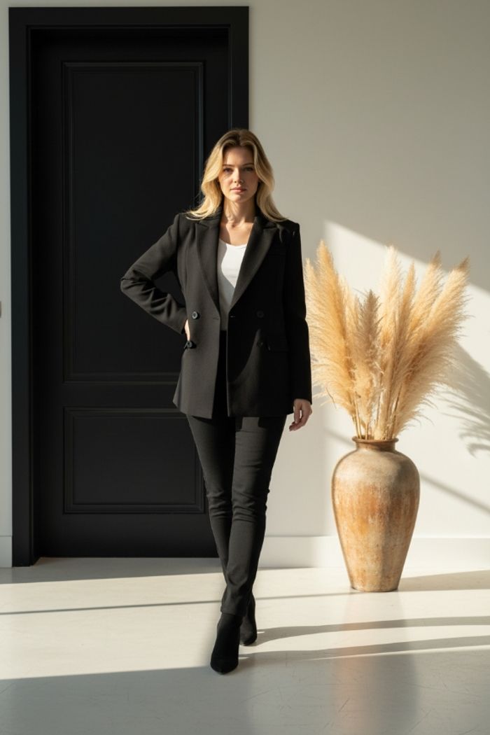 Veste noire tailleur – Carven – Taille 38 – Laine vierge & cachemire