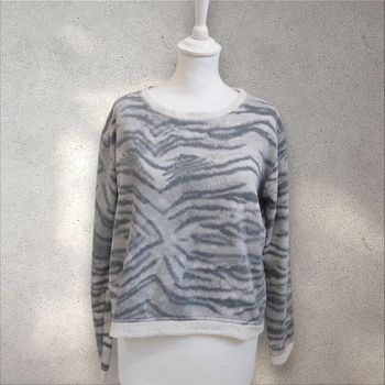 Sweat-shirt imprimé animal gris blanc et noir M