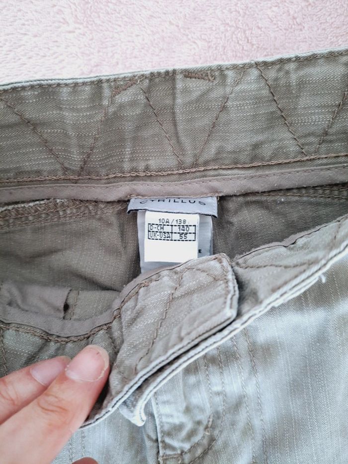 Pantalon baggy coupe droite Cyrillus 10 ans avec poches latérales sur les jambes gris - photo numéro 6