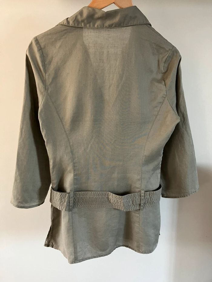 Blouse kaki en ramie Etam 36 - photo numéro 2