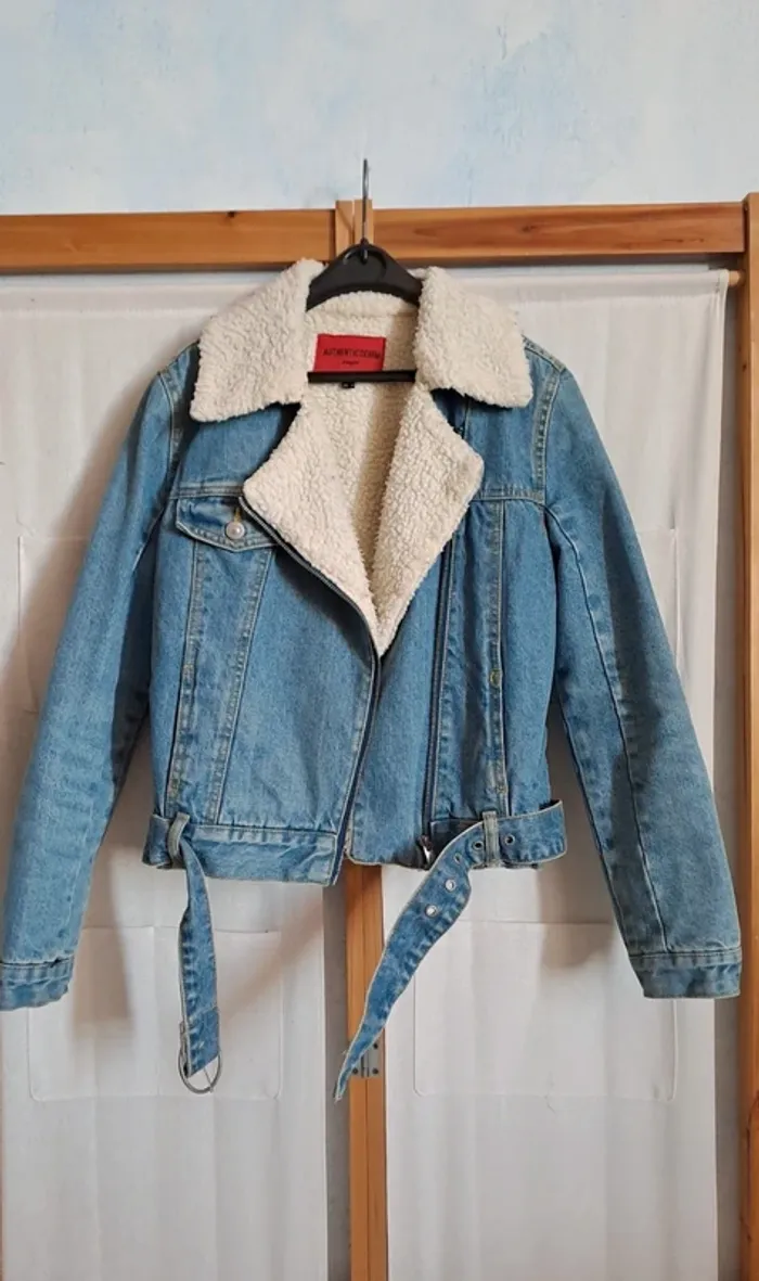 Veste en Jean / Veste Mouton et Jeans / Perfecto / Blazer Jean Mouton / Veste femme mouton