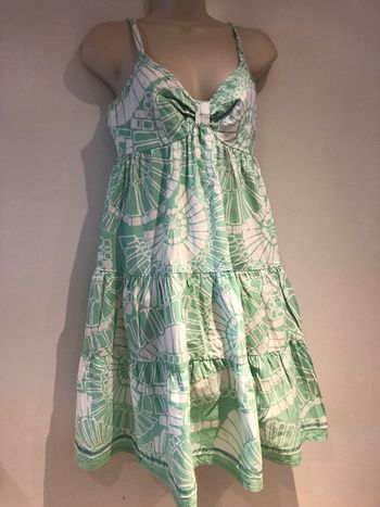 Robe Roxy verte et blanche coton