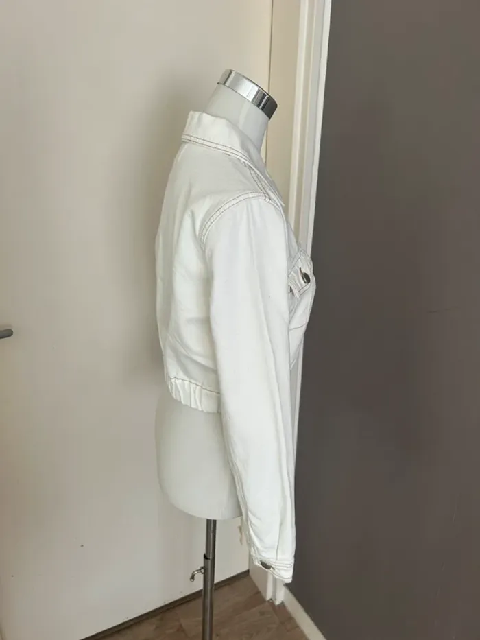 Bash veste courte jeans écru alazea taille 0/34 - photo numéro 5